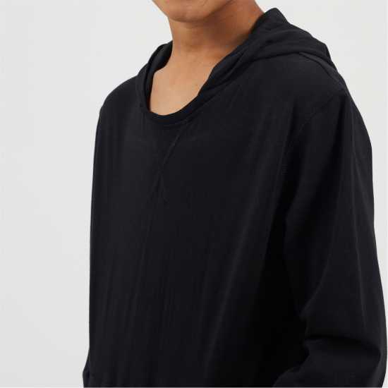 Brave Soul Boys Long Sleeve Hoodie With Set In Sleeve Jet Black 