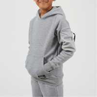 Brave Soul Boys Pull Over Hoodie With Zip Sleeve Pocket And Kangaroo Pocket Label Detail Light Grey 