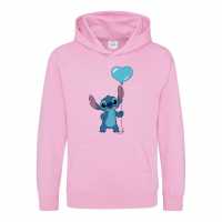 Character Disney Printed Junior Valentines Day Hoodie Stitch Balloon 