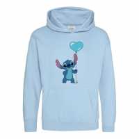 Character Disney Printed Junior Valentines Day Hoodie Stitch Balloon 