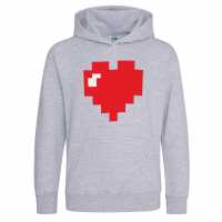 Awd Juniors Retro Gaming Printed Hoodie Pixel Heart 