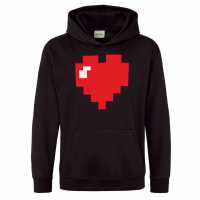 Awd Juniors Retro Gaming Printed Hoodie Pixel Heart 