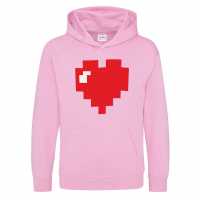 Awd Juniors Retro Gaming Printed Hoodie Pixel Heart 
