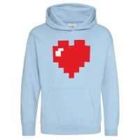 Awd Juniors Retro Gaming Printed Hoodie Pixel Heart 