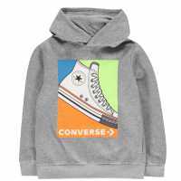 Sale Converse Sneaker Over The Head Hoodie Junior Boys Dark Grey Детски суитчъри и блузи с качулки