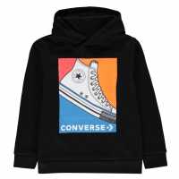 Sale Converse Sneaker Over The Head Hoodie Junior Boys Black Детски суитчъри и блузи с качулки