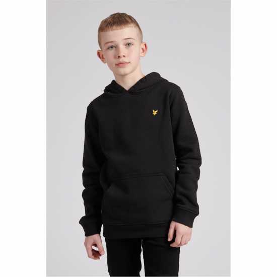 Lyle And Scott Logo Fleece Hoodie Juniors Черно 