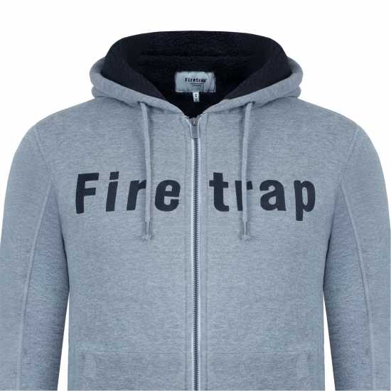 Firetrap Lined Hoodie Mens Сив марл Мъжки суитчъри и блузи с качулки