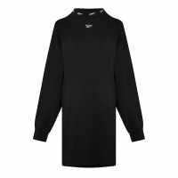 Reebok Рокля-Риза Classics Long Sleeve T-Shirt Dress Womens Black Дамски поли и рокли