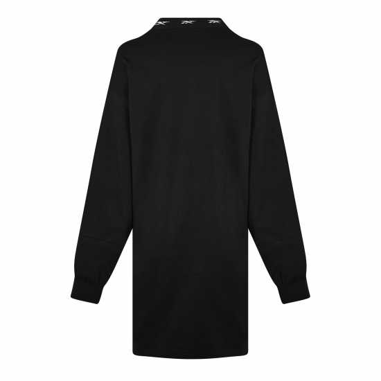 Reebok Рокля-Риза Classics Long Sleeve T-Shirt Dress Womens Black Дамски поли и рокли