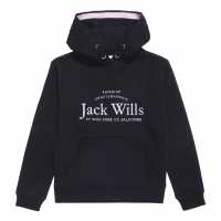 Jack Wills Kids Girls Logo Script Hoodie Black Детски суитчъри и блузи с качулки