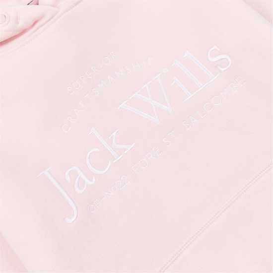 Jack Wills Kids Girls Logo Script Hoodie Pink Lady - Детски суитчъри и блузи с качулки