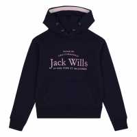 Jack Wills Kids Girls Logo Script Hoodie Navy Детски суитчъри и блузи с качулки