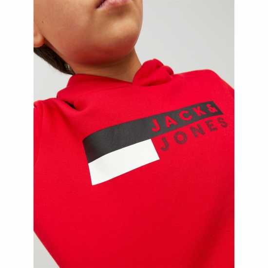 Jack And Jones Logo Hoodie Junior Boys True Red Детски суитчъри и блузи с качулки