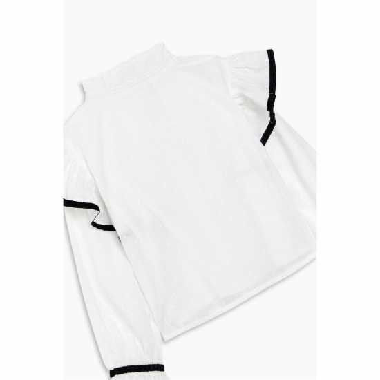 Girls Frill Top And Skirt Set White/black  Детски полар