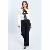 Be You Sequin Bow Jacket Крем Дамски ризи и тениски