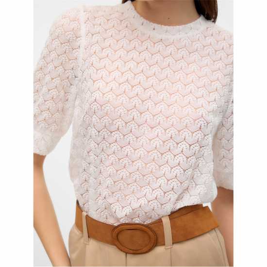 Vero Moda Becca Lace Top Ld99 Снежана Бяла Дамски ризи и тениски