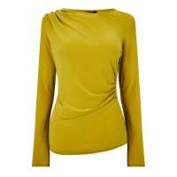 Biba Button Detail Blouse Шартрез Дамски ризи и тениски