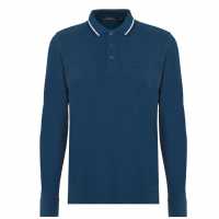 Pierre Cardin Блуза С Яка Long Sleeve Polo Shirt Petrol Мъжко облекло за едри хора