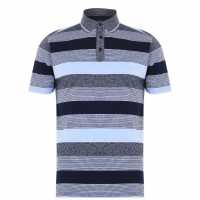 Pierre Cardin Мъжко Поло Райе Stripe Polo Shirt Mens Sky/Navy M/Navy Мъжки тениски с яка
