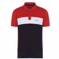 Pierre Cardin Блуза С Яка Colour Block Polo Shirt Red/Navy Мъжки тениски с яка