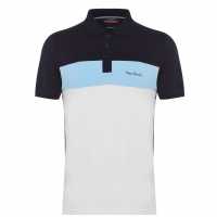 Pierre Cardin Блуза С Яка Colour Block Polo Shirt Navy/Light Blue Мъжки тениски с яка