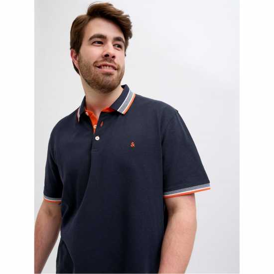 Jack and Jones Men's Paulos Short Sleeve Polo Shirt Black Navy Jack and Jones Men's Paulos Short Sleeve Polo Shirt Black Navy