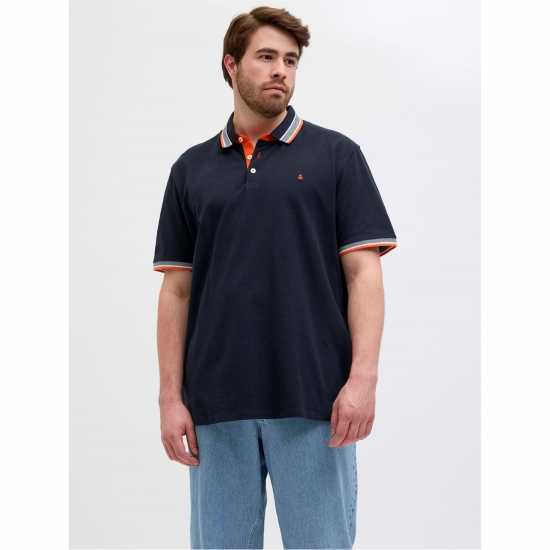 Jack and Jones Men's Paulos Short Sleeve Polo Shirt Black Navy Jack and Jones Men's Paulos Short Sleeve Polo Shirt Black Navy