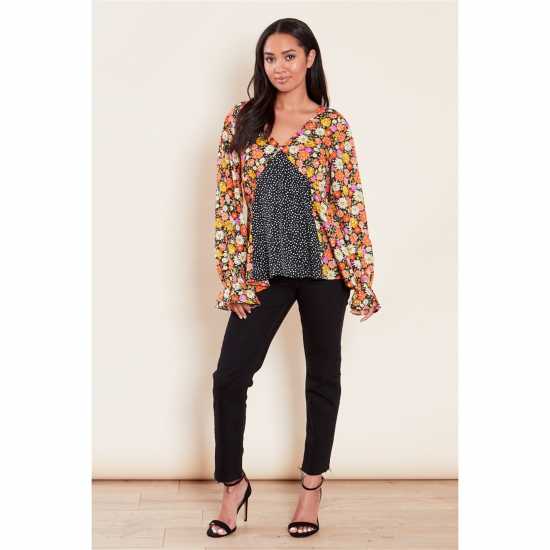 Long-Sleeve Smock Blouse  