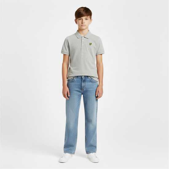 Lyle And Scott Блуза С Яка Kids' Short Sleeve Polo Shirt Grey Marl D24 