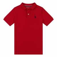 Us Polo Assn Детска Блуза С Яка За Момче Pique Polo Junior Boys Tango Red 668 Детски тениски тип поло