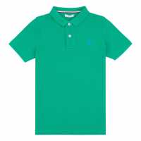 Us Polo Assn Детска Блуза С Яка За Момче Pique Polo Junior Boys Golf Grn B35 Детски тениски тип поло