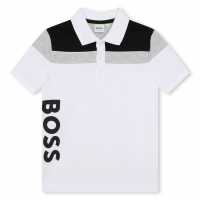 Hugo Boss Детска Блуза С Яка Boss Large Logo Polo Shirt Juniors