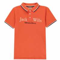 Блуза С Яка Jack Wills Kids Boys Script Tipped Polo Shirt Tigerlilly Детски тениски тип поло