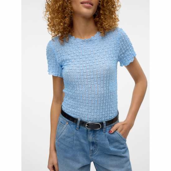 Дамски ризи и тениски Vero Moda Textured T-Shirt Vero Moda Textured T-Shirt Дамски ризи и тениски
