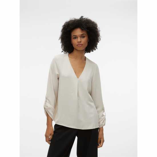 Дамски ризи и тениски Vero Moda Classic Neck Blouse Vero Moda Classic Neck Blouse Дамски ризи и тениски