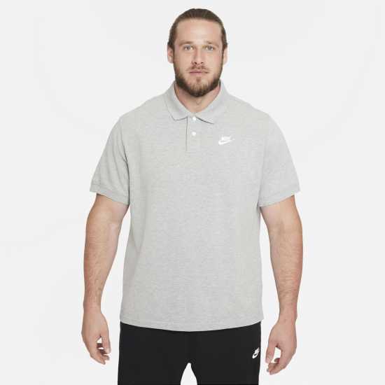 Nike Мъжка Блуза С Яка Match Up Polo Shirt Mens Grey Мъжко облекло за едри хора
