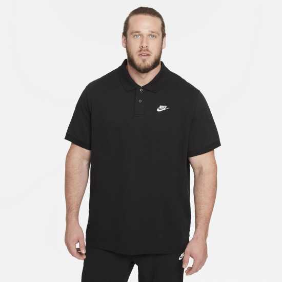 Nike Мъжка Блуза С Яка Match Up Polo Shirt Mens Black - Мъжко облекло за едри хора