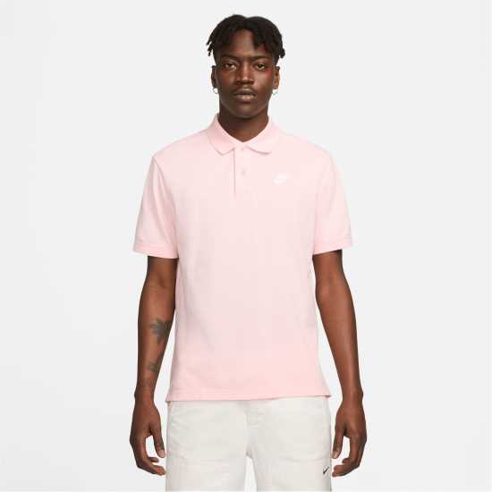 Nike Мъжка Блуза С Яка Match Up Polo Shirt Mens Pink/White Мъжко облекло за едри хора