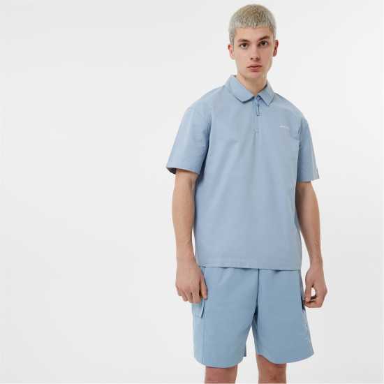 Jack Wills Tech Short Sleeve Zip Shirt  Мъжки тениски с яка