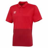 Umbro Детска Блуза С Яка Poly Polo Shirt Juniors Vermillion/Red Детски тениски тип поло