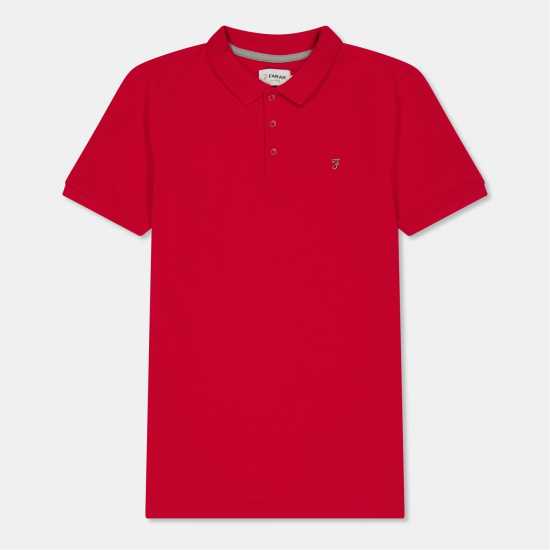 Блуза С Яка Farah Unisex Kids' Bugsworth Short Sleeve Polo Shirt Red 