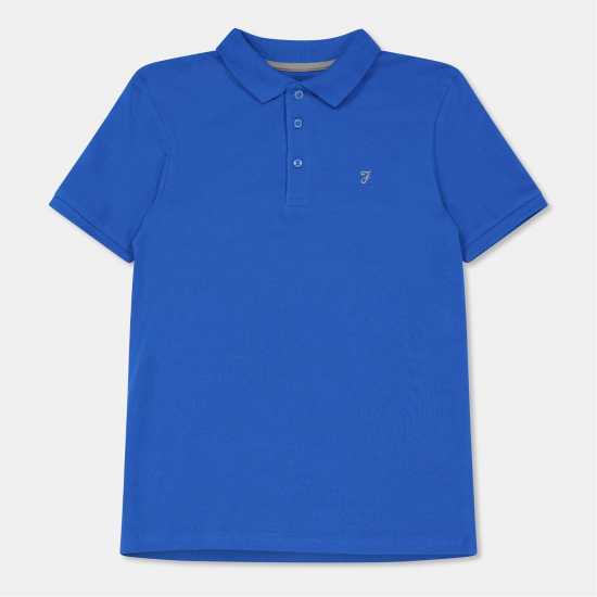 Блуза С Яка Farah Unisex Kids' Bugsworth Short Sleeve Polo Shirt Синьо 