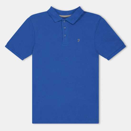 Блуза С Яка Farah Unisex Kids' Bugsworth Short Sleeve Polo Shirt Синьо Блуза С Яка Farah Unisex Kids' Bugsworth Short Sleeve Polo Shirt Синьо