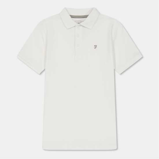 Блуза С Яка Farah Unisex Kids' Bugsworth Short Sleeve Polo Shirt Бяло 