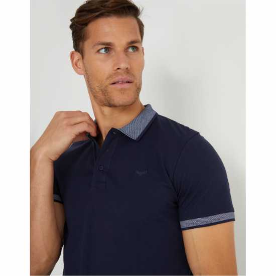 Блуза С Яка Threadbare Tb Shandy Short-Sleeve Polo Shirt Морска синьо 