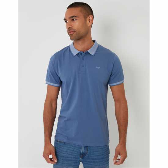 Блуза С Яка Threadbare Tb Shandy Short-Sleeve Polo Shirt Деним Син Блуза С Яка Threadbare Tb Shandy Short-Sleeve Polo Shirt Деним Син