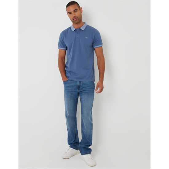 Блуза С Яка Threadbare Tb Shandy Short-Sleeve Polo Shirt Деним Син Блуза С Яка Threadbare Tb Shandy Short-Sleeve Polo Shirt Деним Син