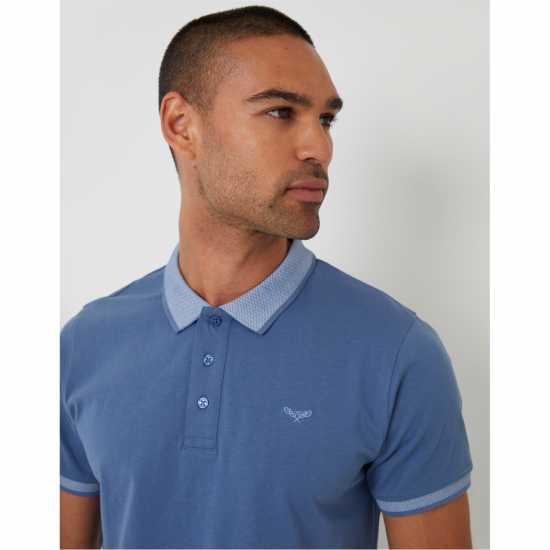 Блуза С Яка Threadbare Tb Shandy Short-Sleeve Polo Shirt Деним Син Блуза С Яка Threadbare Tb Shandy Short-Sleeve Polo Shirt Деним Син