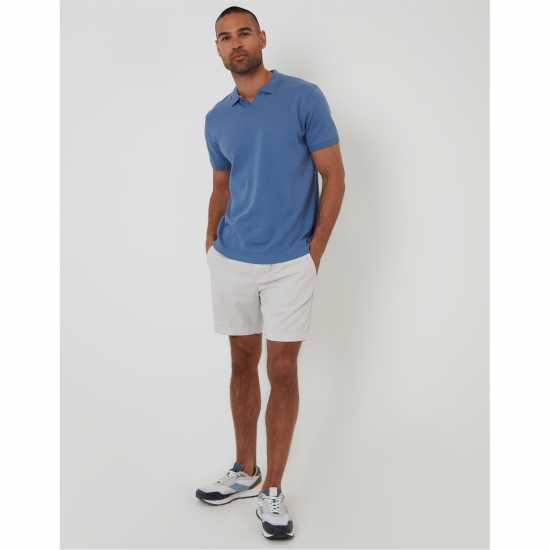 Блуза С Яка Threadbare Men's Short-Sleeve Polo Shirt Деним Син Блуза С Яка Threadbare Men's Short-Sleeve Polo Shirt Деним Син